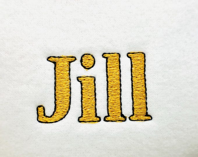 Elegant Font Jill fill stitch and thin outline Monogram letters Block Font machine embroidery designs alphabet small sizes 1 up to 3.3 inch