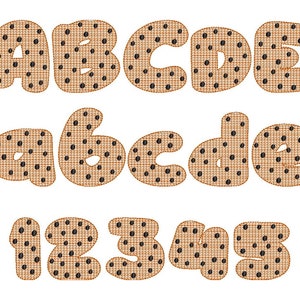 Kaktypsnitt med chokladchips, lätt fyllnadsstygn, alfabetsbroderimönster i blandade storlekar, barnmonogram, chokladkakor, BX inkl.