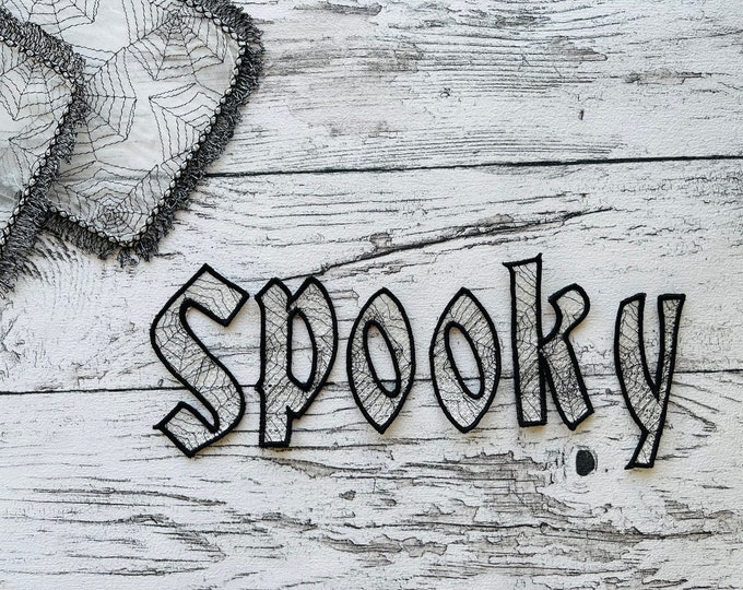 Spooky gothic spiderweb Lace Font FSL free standing lace Font machine embroidery designs, lacy alphabet letters assorted sizes, BX included!