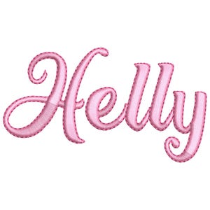 Classy delicate Handwriting Satin with bean outline monogram curly cute handwritten Font machine embroidery designs assorted sizes