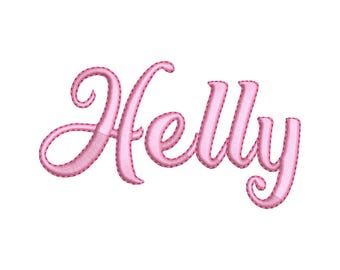 Classy delicate Handwriting Satin with bean outline monogram curly cute handwritten Font machine embroidery designs assorted sizes