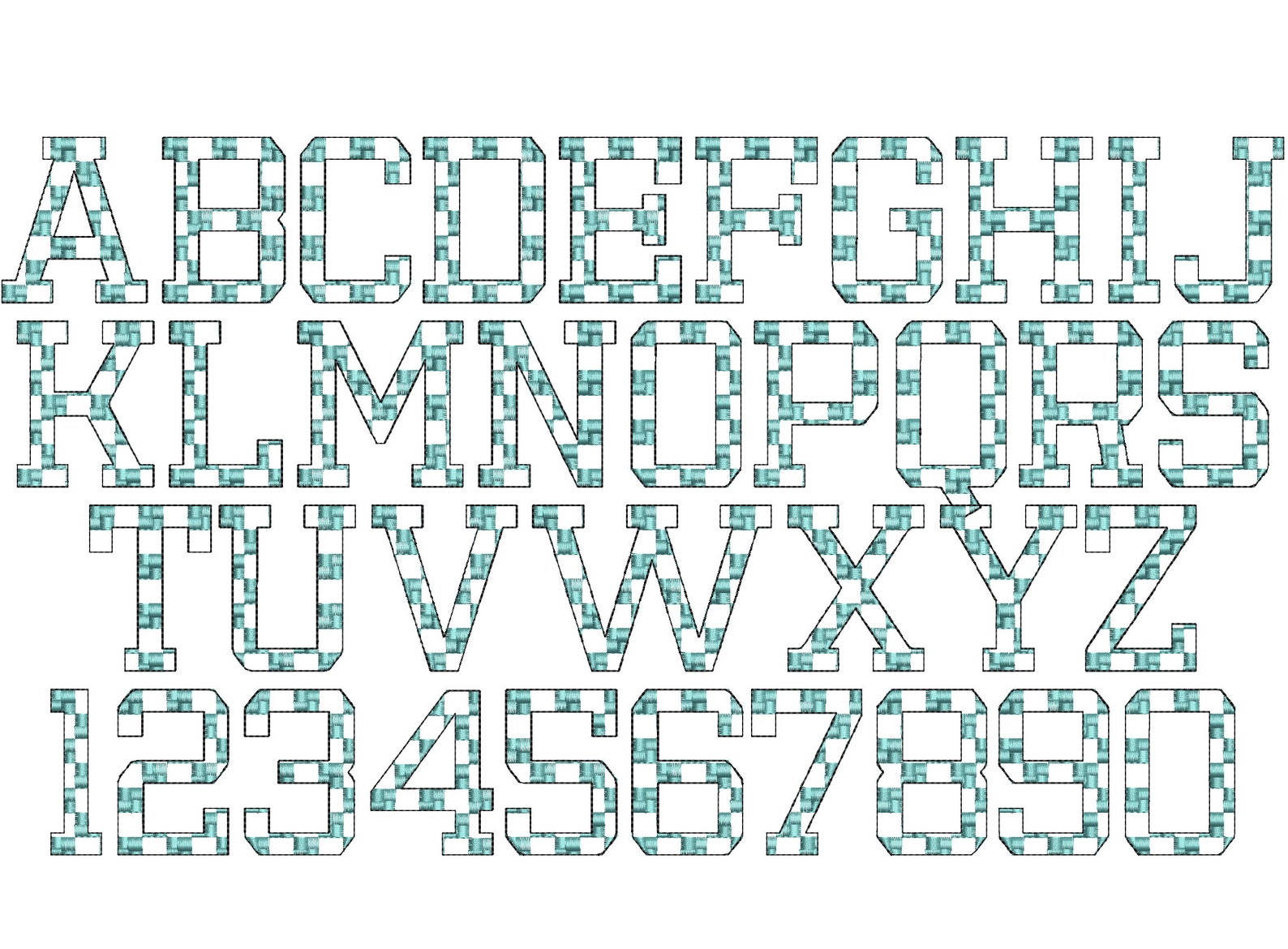 SET of 4 Patterned Font Dots Checks Waves and Cubes Alphabet Letters ...