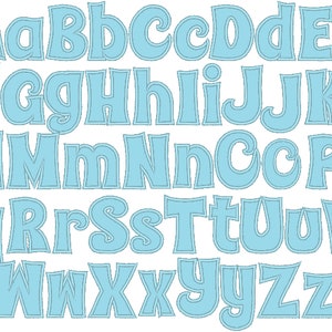 Monogram Applique Font machine embroidery designs Spicy alphabet size 1.5 to 4.1 inch lowercase uppercase letters and punctuation BX incl