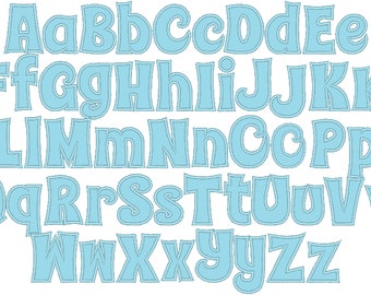 Monogram Applique Font machine embroidery designs Spicy alphabet size 1.5 to 4.1 inch lowercase uppercase letters and punctuation BX incl