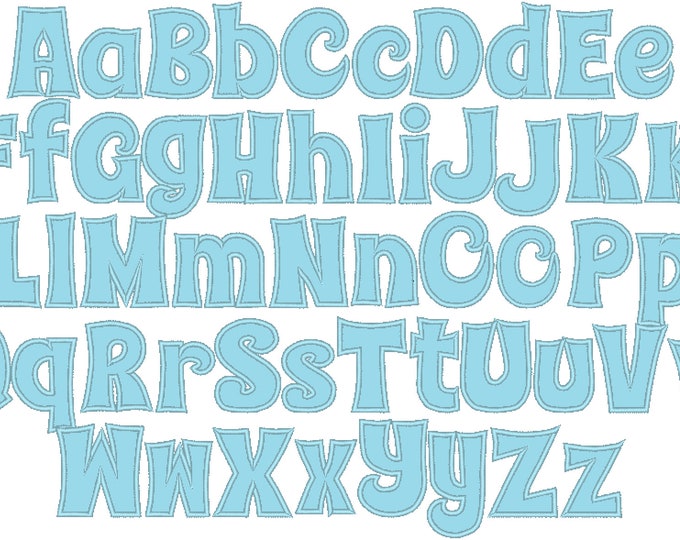 Monogram Applique Font machine embroidery designs Spicy alphabet size 1.5 to 4.1 inch lowercase uppercase letters and punctuation BX incl
