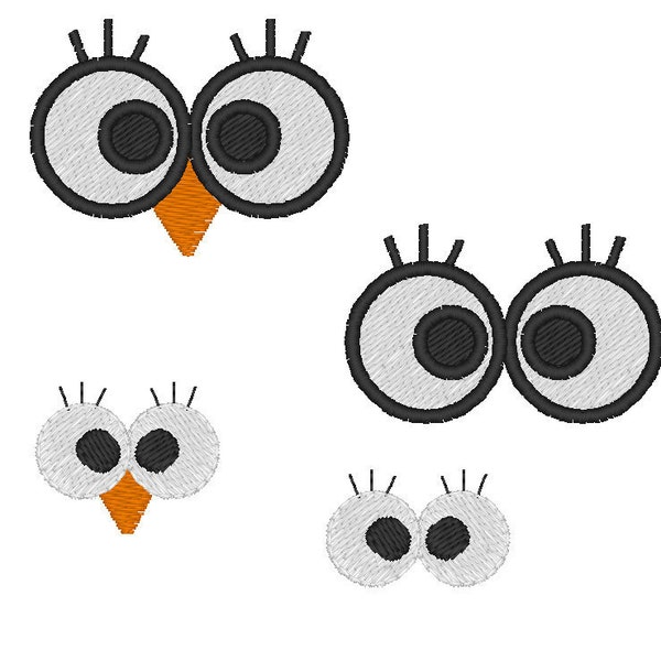 Your Toy eyes - owl eyes - INSTANT DOWNLOAD machine embroidery designs - 7 types for hoop 4x4 kids doll toy making owl face pretty eyes