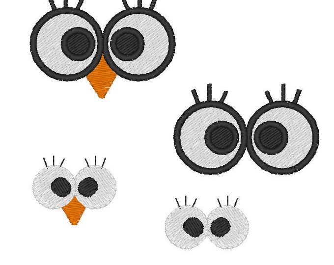 Your Toy eyes - owl eyes - INSTANT DOWNLOAD machine embroidery designs - 7 types for hoop 4x4 kids doll toy making owl face pretty eyes