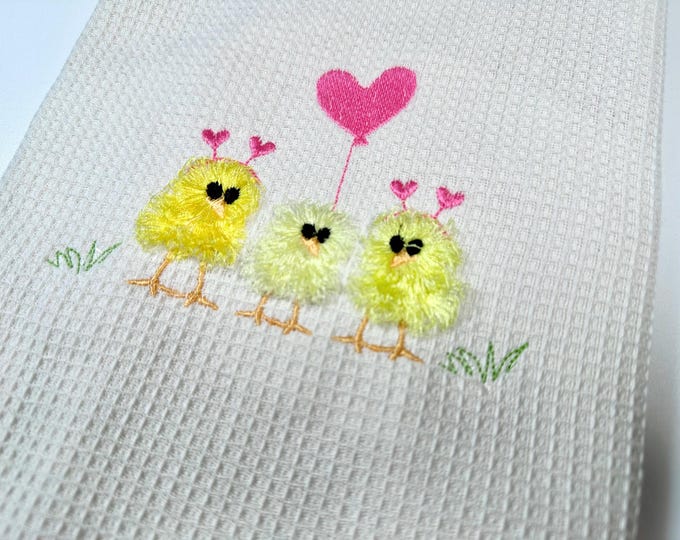 Cute little Chicks machine embroidery designs Fringed Fluffy Chick chenille farm bird small chicken baby awesome fur design kids shirt