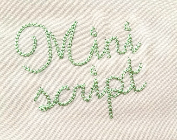 Quick light stitch Chain FONT machine embroidery designs in assorted mini sizes alphabet letters playful kids link chain name, BX included