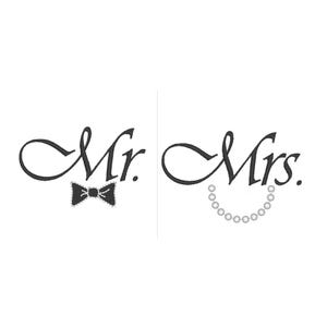 Mr and Mrs - great for wedding gifts machine embroidery designs in multiple sizes for hoop 4x4, 5x7, 6x10 groom and bride wife and husband