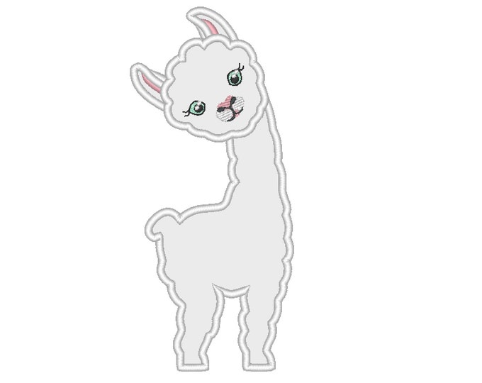 Llama, llama no drama applique machine embroidery designs 5, 6, 7 and 8 inches Little cute llama lama alpaca kids baby boy girl applique