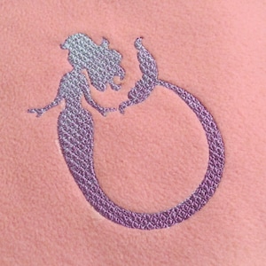 Iridescent 2 color Mermaid Embroidery designs 4x4 5x7 and MINI Circle monogram frame, mermaid machine embroidery designs No special thread