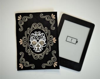 Skull Book cover ITH embroidery design - great for gifts In-The-Hoop machine embroidery design step-by-step instructions included book case