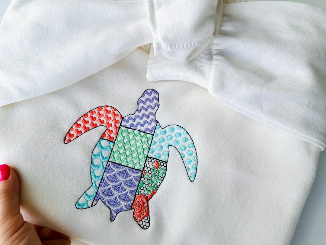 Patchwork Turtle Patterned Animal Fish Tortoise Sea Turtle Outline ...