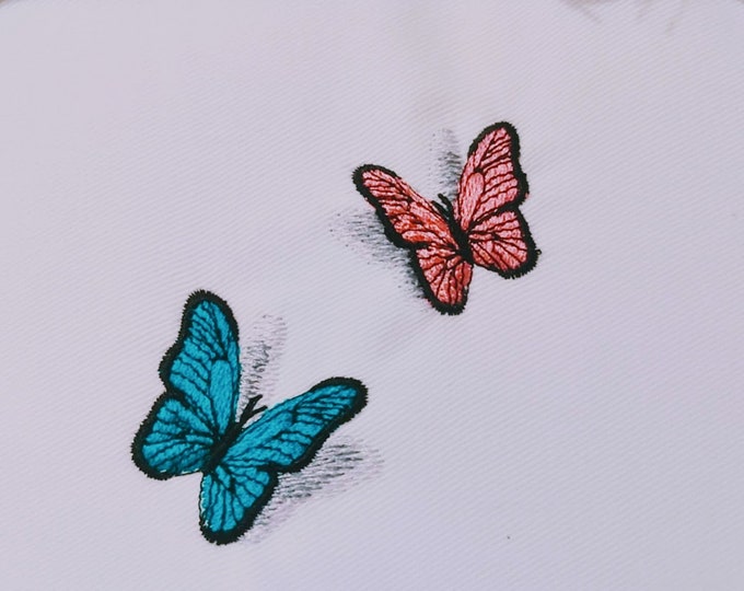 Two Realistic small mini Butterfly Dimensional, 3D shadow Butterflies embroidery design Artapli Awesome embroidery designs