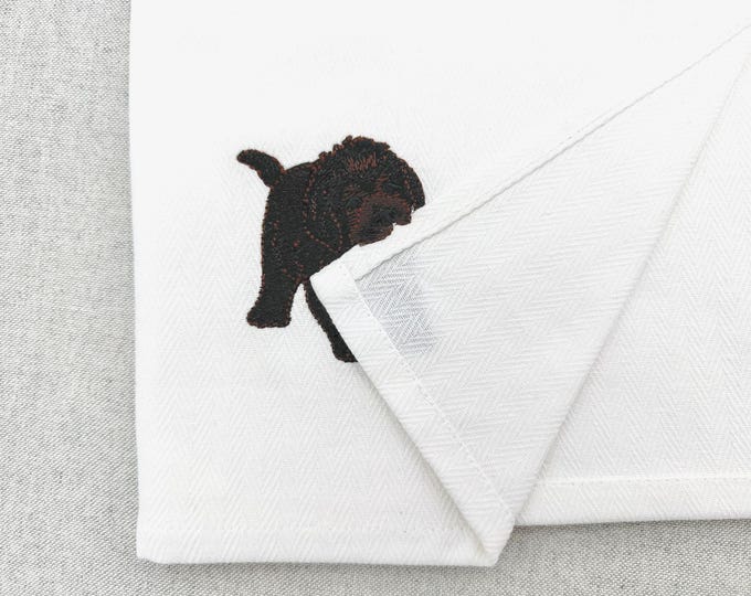 Cute Playing Newfoundland Puppy Dog Mama kitchen dish towel animal Thief pet machine embroidery designs ITH project simply in the hoop