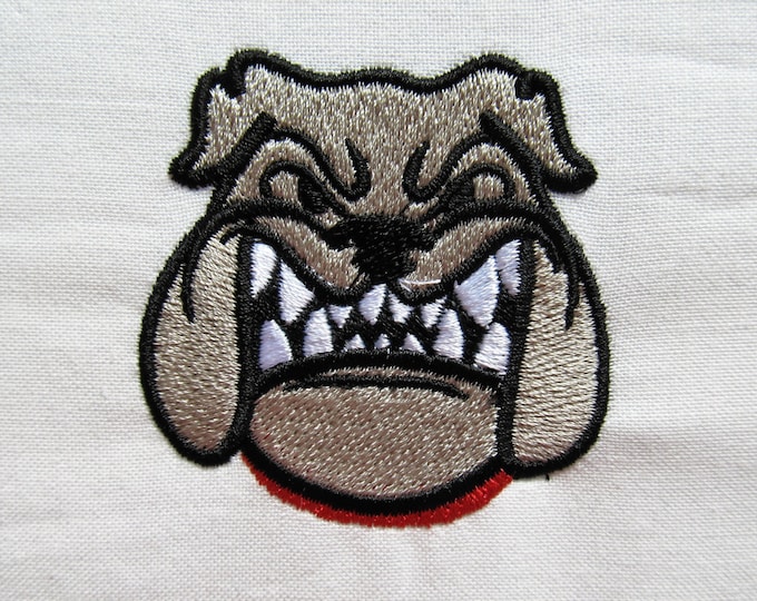 Bulldog mini fill design mascot - machine embroidery fill stitch designs  INSTANT DOWNLOAD