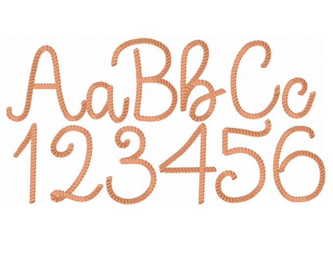 New Rope FONT machine embroidery designs in assorted mini sizes alphabet letters kids playful name cowboy monogram alphabet, BX included