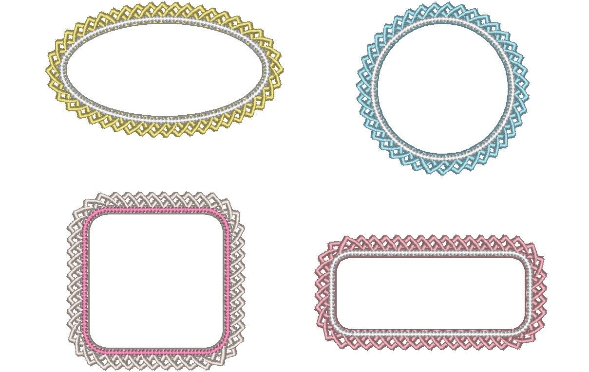 Lace Frames 2 machine embroidery applique designs SET of 4 types in