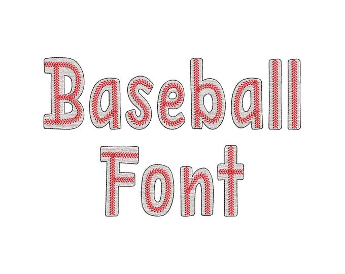 Baseball FONT fill stitch Sports alphabet monogram softball kids team sport letters machine embroidery designs multiple sizes 1.3 to 4.3 in