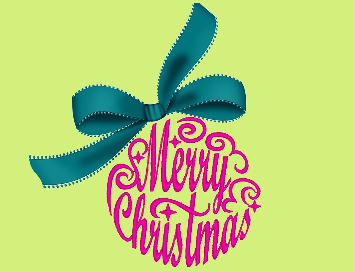 Merry christmas ball embroidery designs 4x4 5x7 6x10 merry  etsy Merry christmas ball embroidery designs 4x4 5x7 6x10 merry  etsy