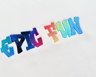 Graffiti street art FONT 2 color alphabet iridescent ombre gradient machine embroidery designs boys Monogram letters sizes 1 up to 3.5 inch
