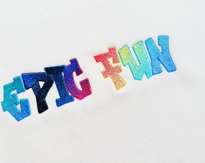 Graffiti street art FONT 2 color alphabet iridescent ombre gradient machine embroidery designs boys Monogram letters sizes 1 up to 3.5 inch