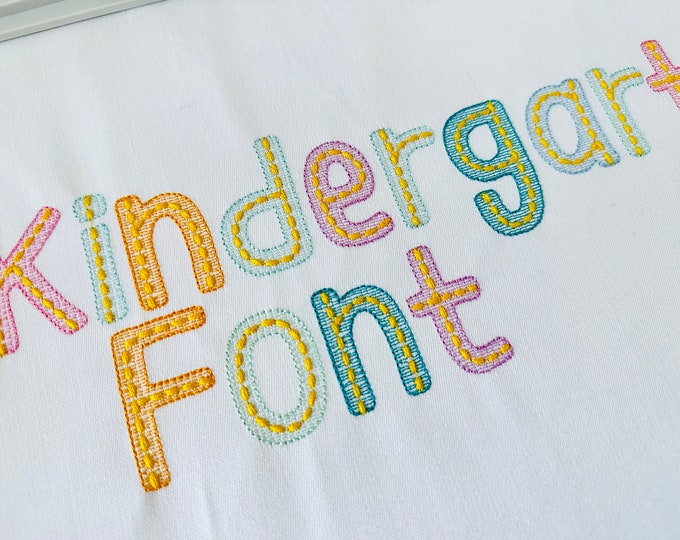 Quick light stitch School Sketch stitch embroidery Font bean stitch machine embroidery design Kindergarten alphabet from 1.2" 7 sizes, BX