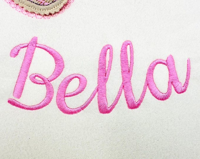 Satin stitch handwritten FONT machine embroidery designs mini wee small sizes 0.4 up to 2.8 inch kids baby monogram alphabet script font BX