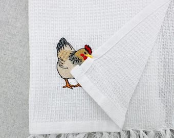 Cute Playing Chicken Animal Thief kitchen dish towel Farm bird Chicken Mama machine embroidery designs ITH project simply in the hoop