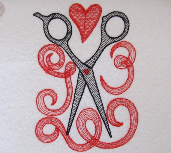 Hairstylist Love Embroidery Design 4x4 5x7 Hairdresser Tool Etsy