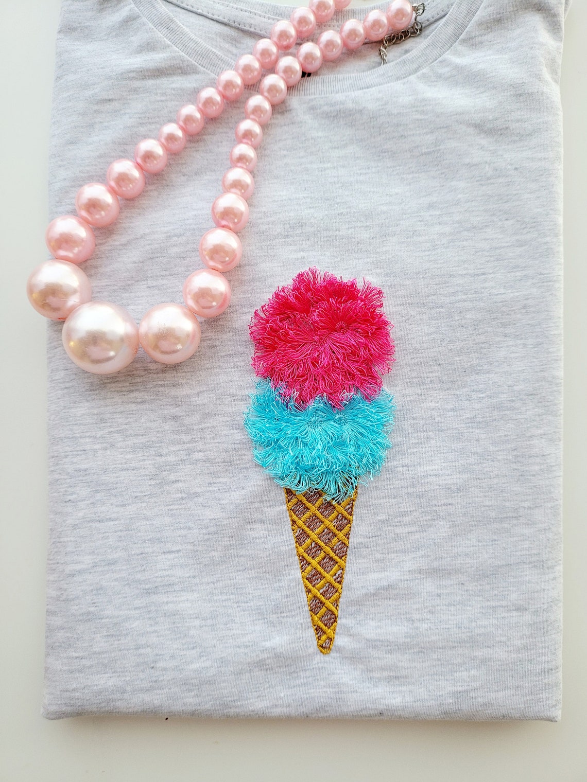 Ice Cream Cone Fringed Fluffy Chenille 2 Ice Cream Balls - Etsy