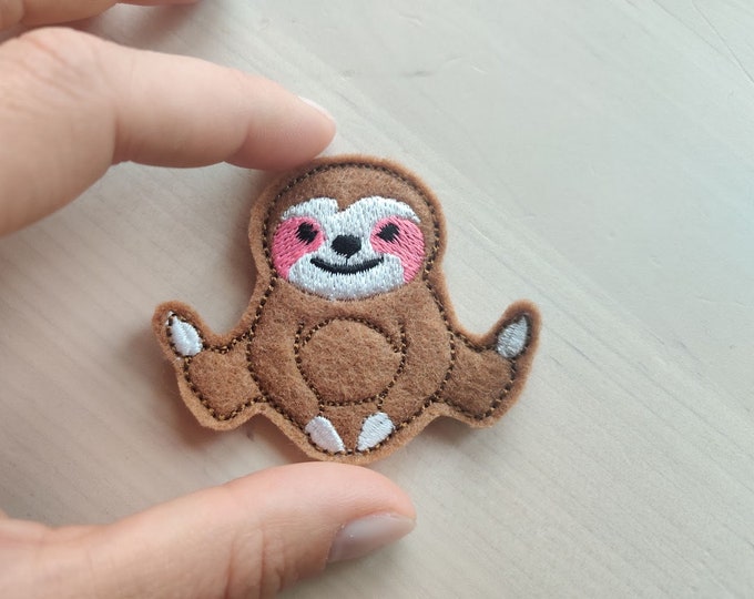 MINI Sloth light stitch outline feltie small vinyl sloth machine embroidery design embroidery designs  2, 2.5 and 3 inches