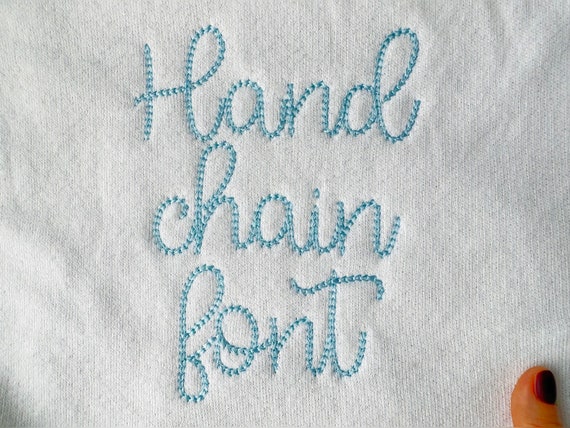 Quick light stitch Chain FONT machine embroidery designs in assorted mini sizes alphabet letters playful kids link chain name, BX included