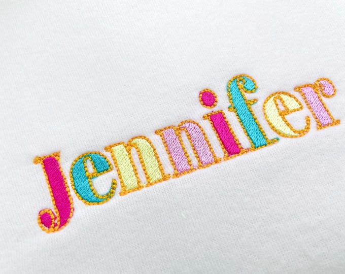 Elegant Font Kate fill stitch and outline Block Font Alphabet Monogram machine embroidery designs many sizes 0.9 up to 3.5 inch and BX