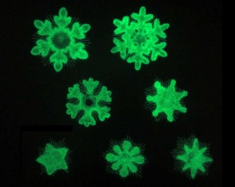 Snowflakes glowing / Glow in the dark special designed machine embroideries  INSTANT DOWNLOAD