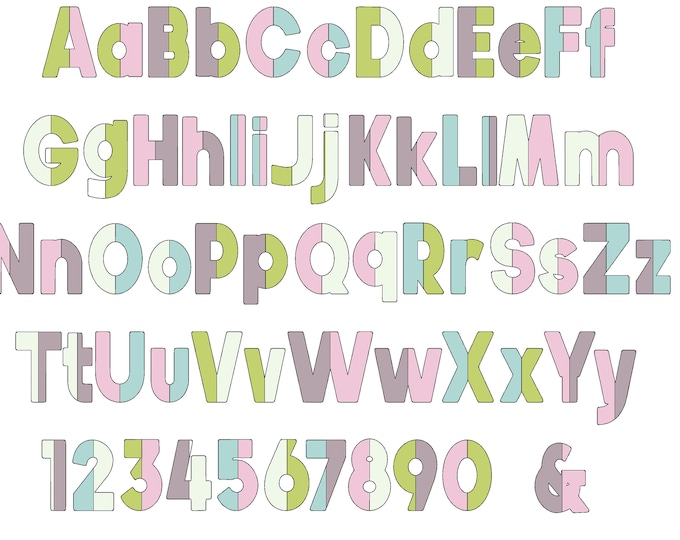 Light applique font Open Edge Raggedy Applique Alphabet bean stitch outline patchwork machine embroidery designs Split duotone multicolor