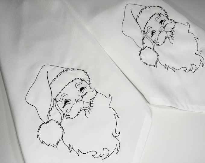 Quick light stitch Santa Claus outline machine embroidery design Christmas Santa head silhouette line sketch Santa portrait hoop 4x4 5x7 8x8