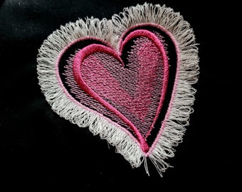 Falling hearts Fringed, fluffy Heart fringe ITH in the hoop awesome Valentine kids machine embroidery designs for hoops 4x4 5x7