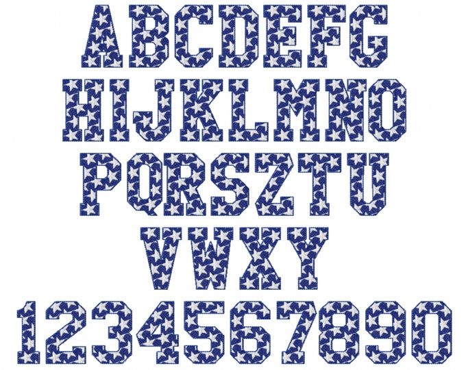 Stars Font machine embroidery design starry embroidery alphabet  star embroidery font varsity  best embroidery kids independence monogram
