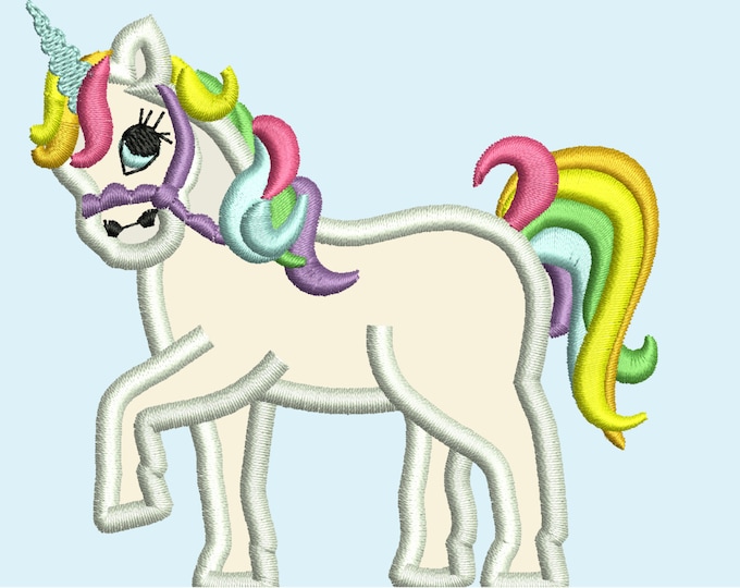 Rainbow unicorn pony - rainbow embroidery designs, rainbow embroidery, rainbow designs, unicorn pattern 4x4 and 5x7