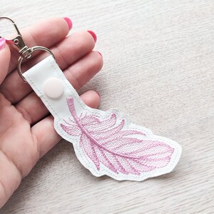Feather Key Fob Snap Tab SET of 3 in the Hoop ITH Machine Embroidery ...