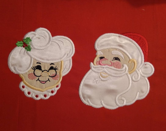 Mr. and Mrs. Claus appliques set: Home & Kitchen. Clause circle designs collection machine embroidery designs 4x4 and 5x7
