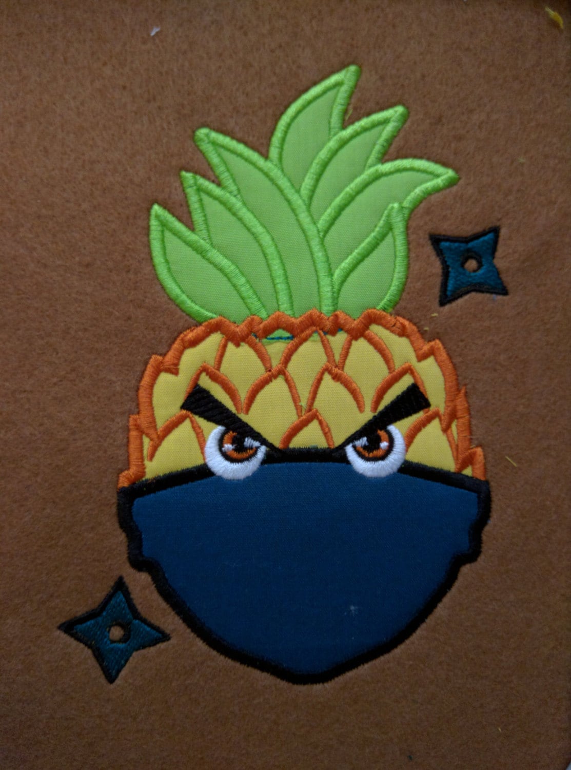 Fruit Ninja Pineapple machine embroidery design fill stitch 