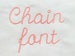 Quick light stitch Chain FONT machine embroidery designs in assorted mini sizes alphabet letters, playful kids link chain name, BX included 