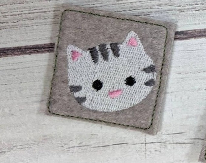 Kitty cat little small wee micro face mask decoration mini tiny machine embroidery designs in assorted sizes cute animal kitty face head