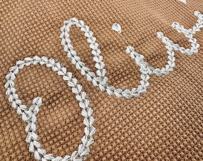 Extra Bold Chain stitch FONT thick chain machine embroidery designs monogram alphabet handwritten font letters knit sweater handmade effect