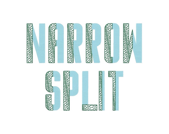 DUO Split Crocodile Gator 2 color Font TWO colors Font machine embroidery design DUOTONE small big block gator fill stitch alphabet monogram