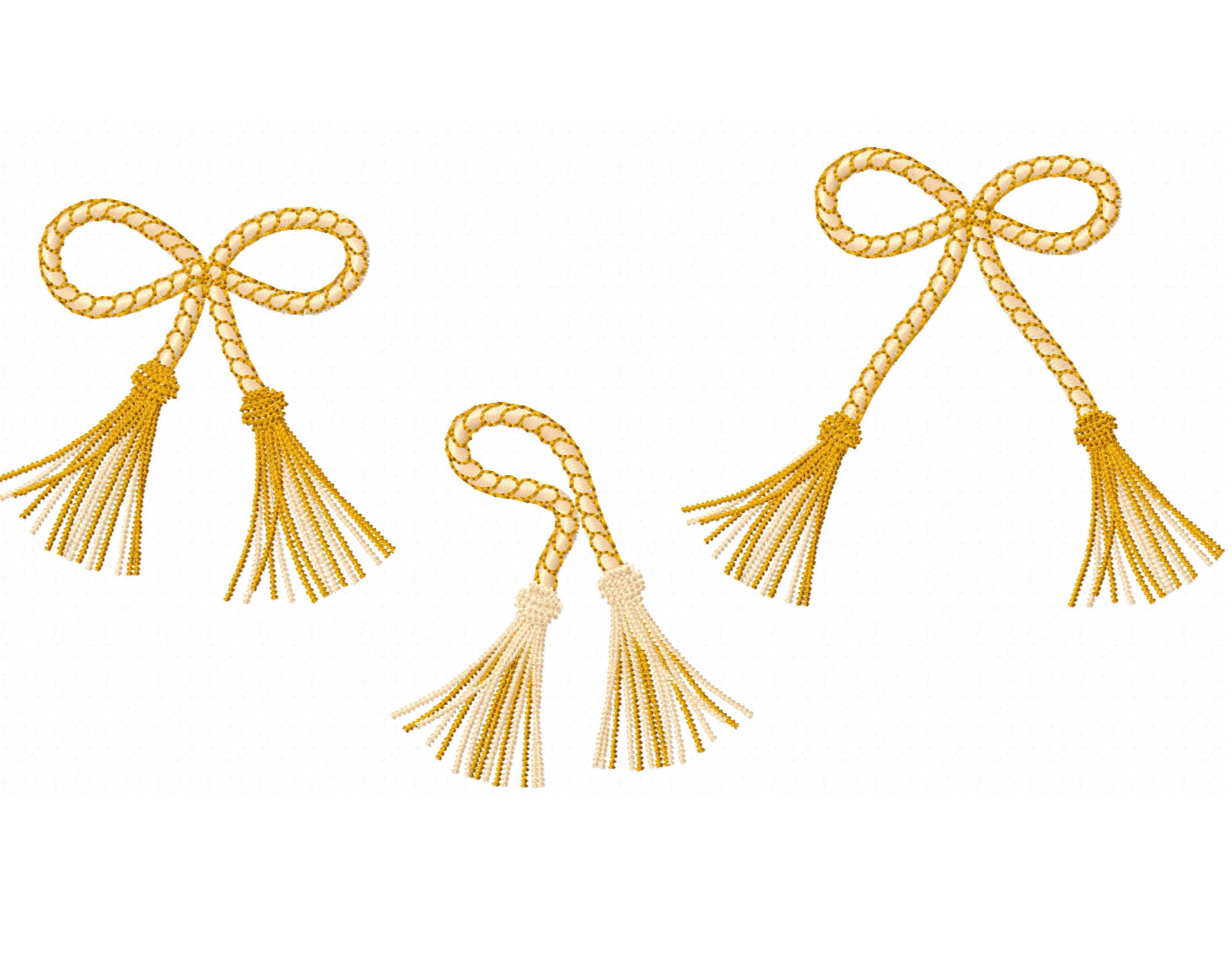 4pcs Tri-Layered Tassels with Hanging Loop for Jewelry Making, Clothing 