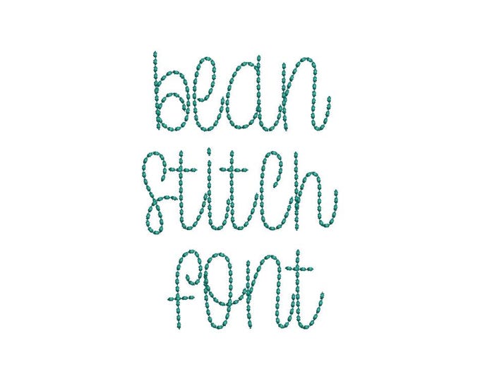 Bean stitch Thin Line Lollipop FONT hand stitch effect one height letters machine embroidery designs handwritten alphabet kids name monogram